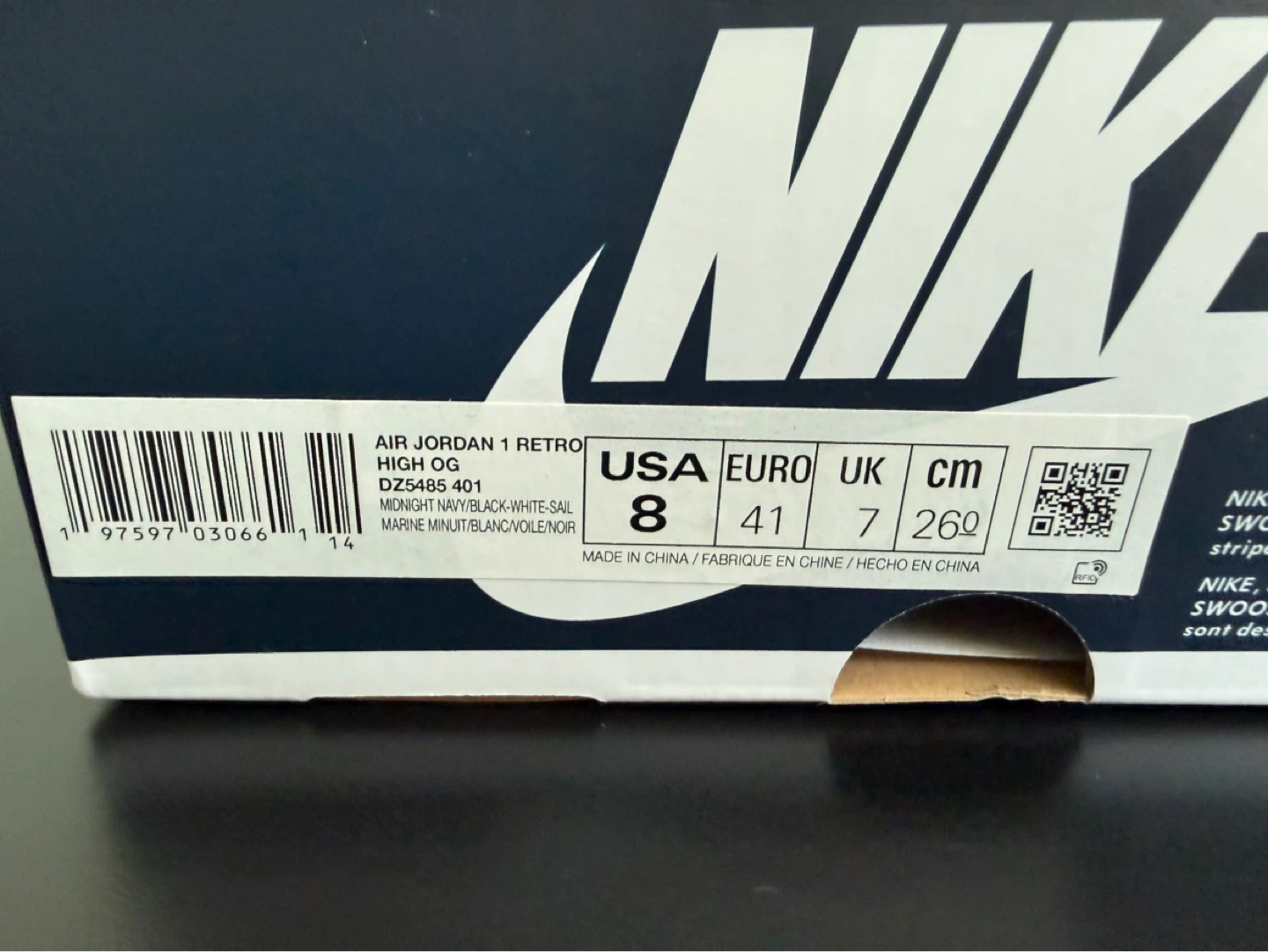 Air Jordan 1 High OG “Midnight Navy” — US 8 — Brand New / DS - photo 4