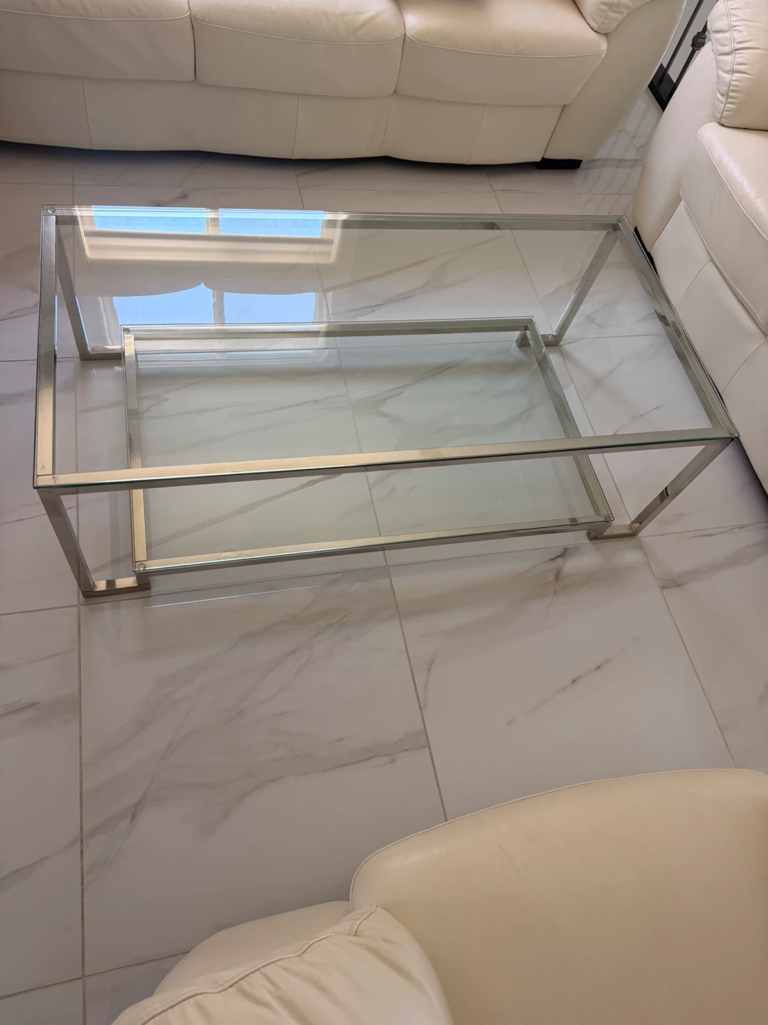 Glass and Chrome Coffee Table