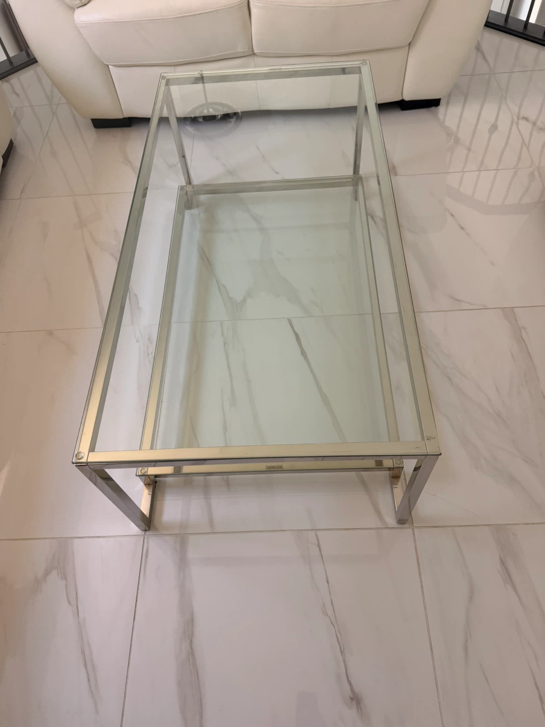 Glass and Chrome Coffee Table - photo 2