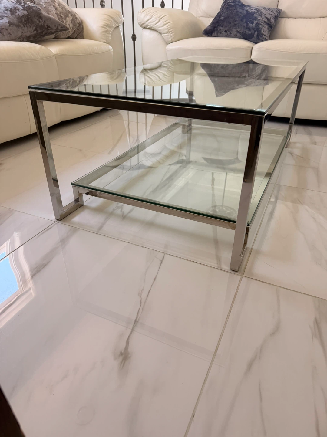 Glass and Chrome Coffee Table - photo 4