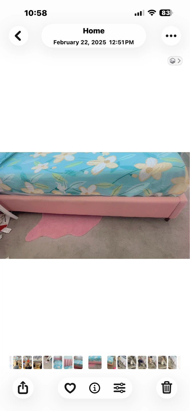 Pink Upholstered queen size bed frame - photo 3