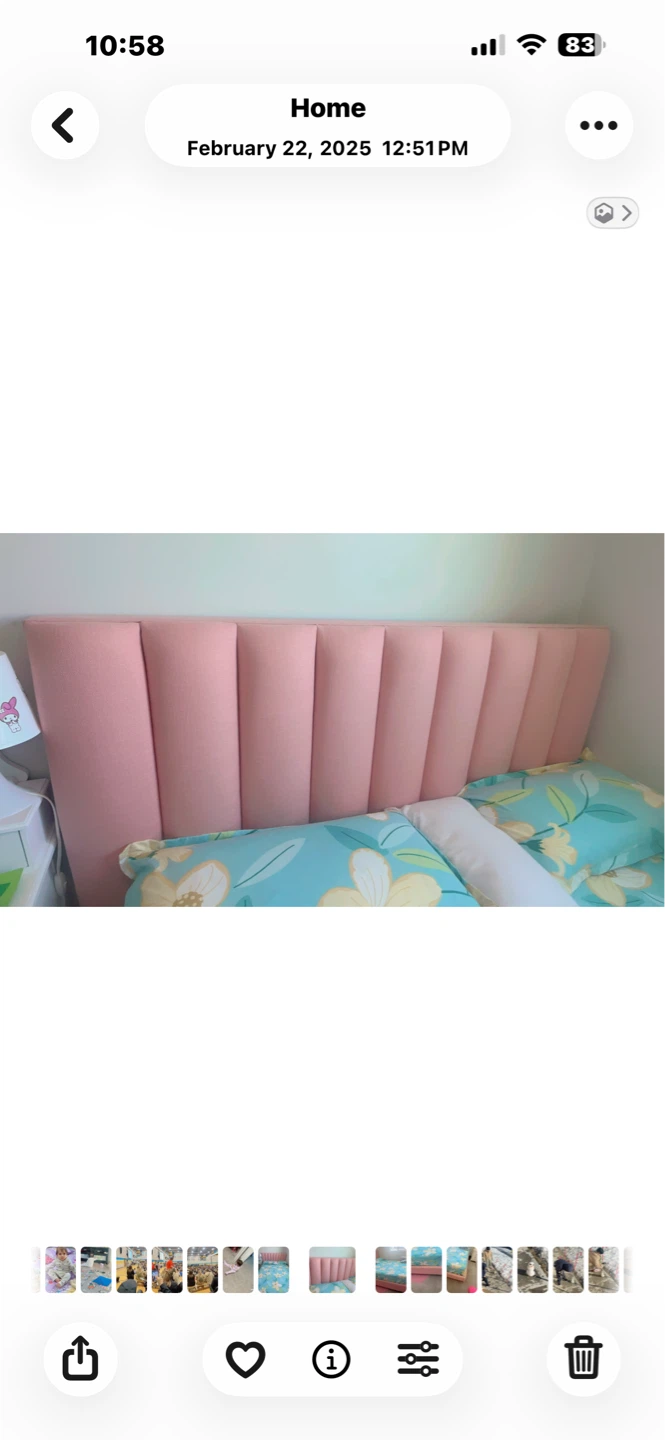 Pink Upholstered queen size bed frame - photo 4