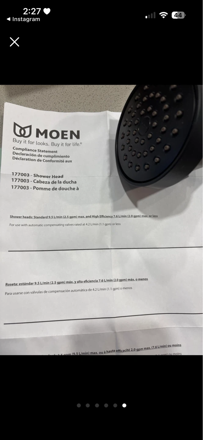 Moen Black Shower Head - photo 2