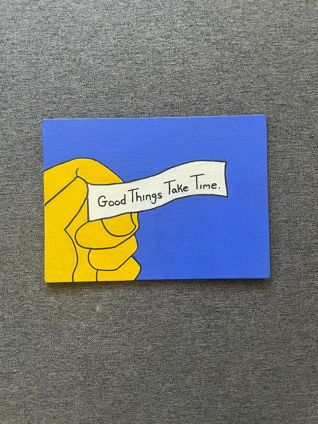 Hand-Painted "Good Things Take Time" Canvas Art