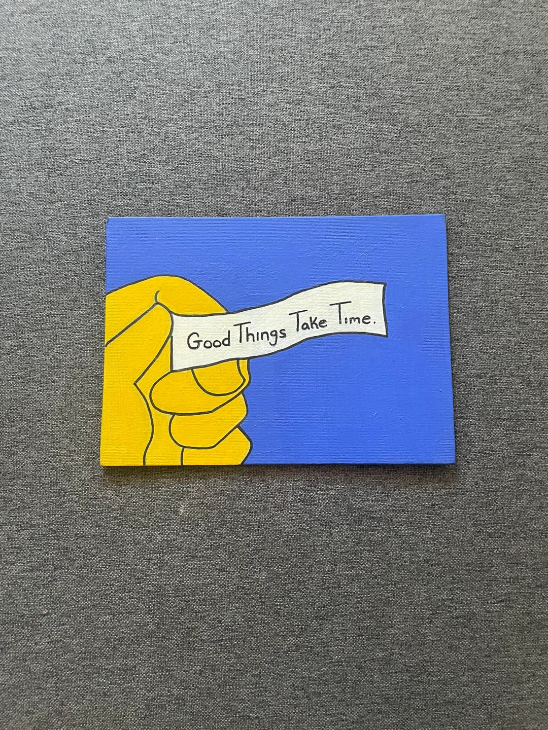 Hand-Painted "Good Things Take Time" Canvas Art - photo 2