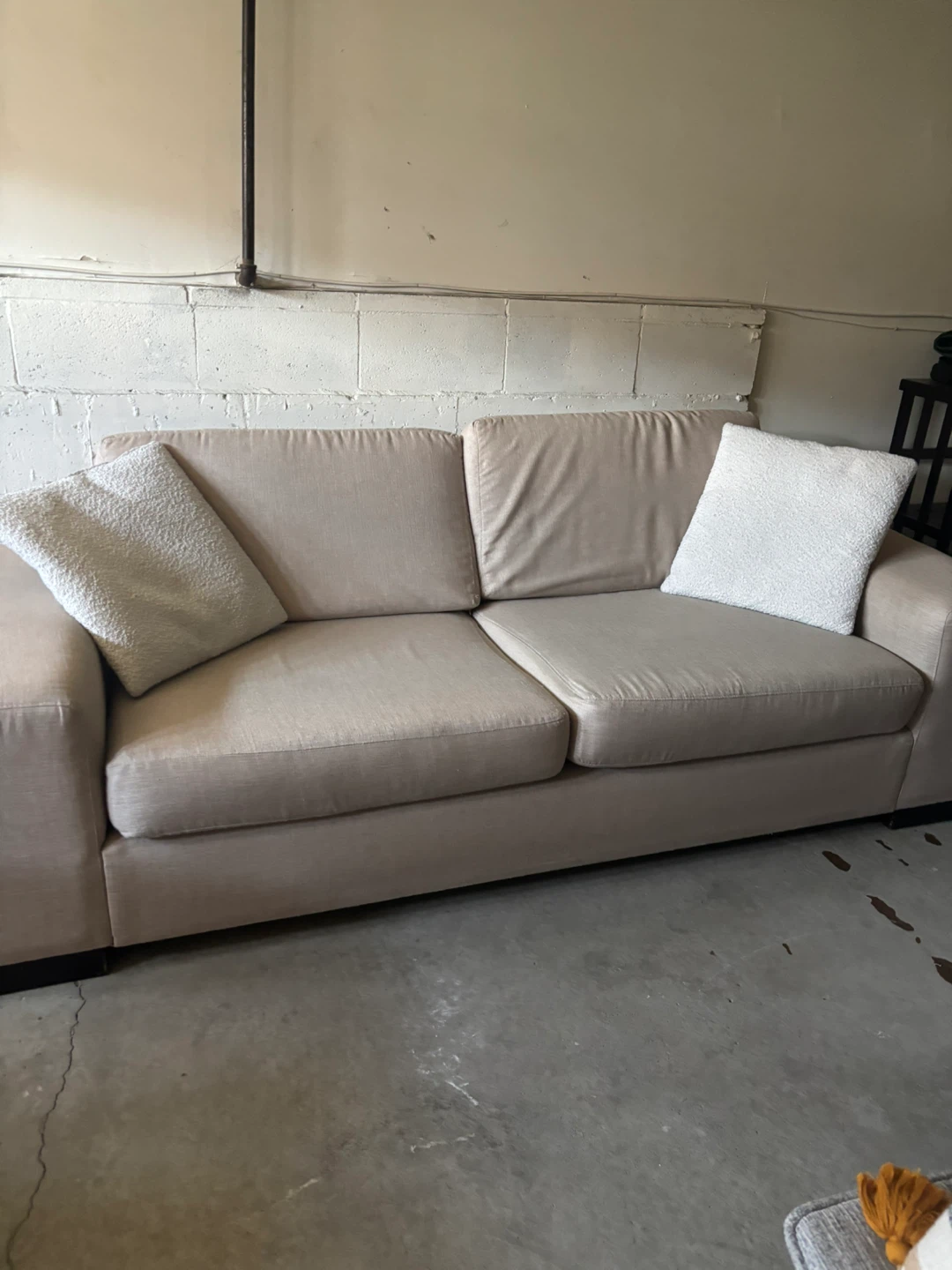 Beige Sofa with Throw Pillows - photo 2