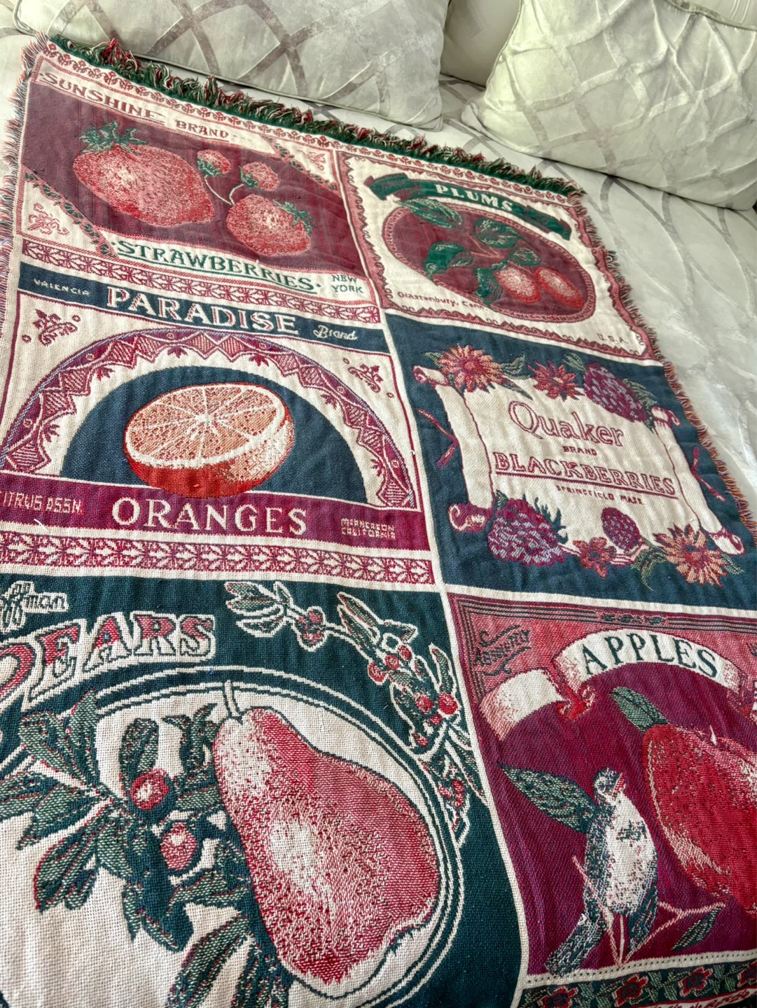 Vintage: Farmers Market -Afghan Throw Blanket - photo 4