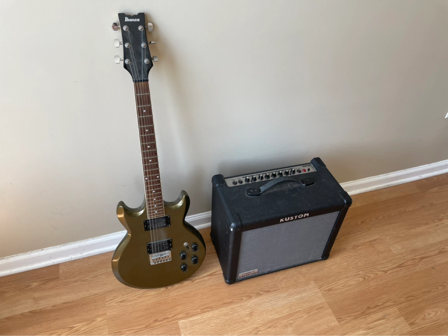 Ibanez Electric Guitar and Kustom KGA30 Amplifier
