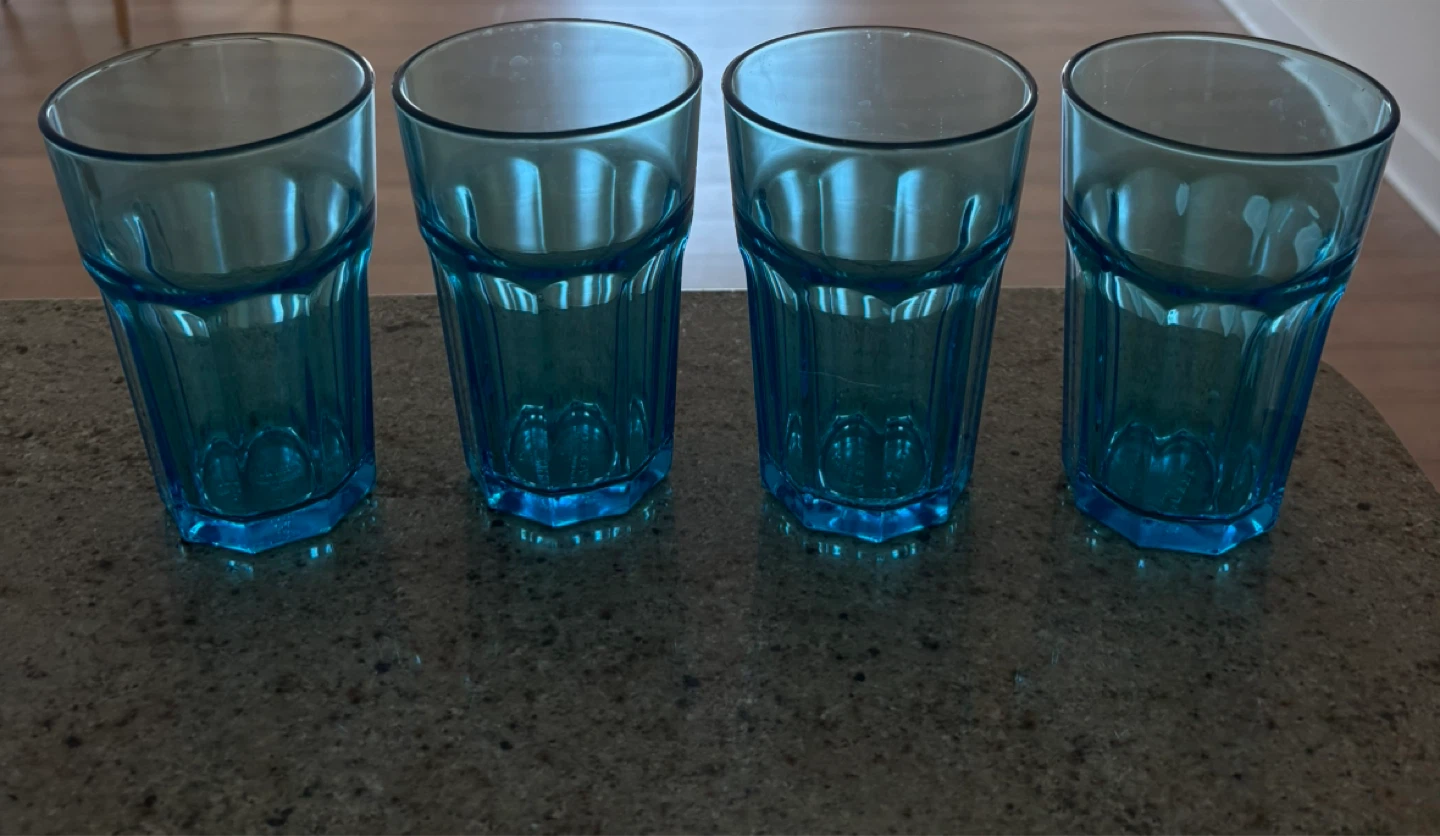 Set of 4 Blue IKEA Glasses