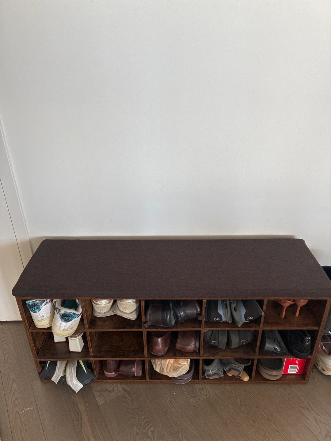 15-Compartment Shoe Rack Bench