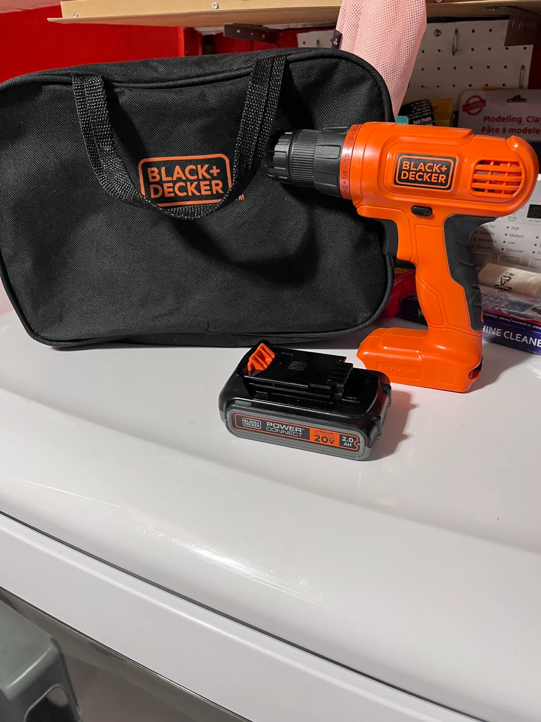 Black+Decker 20V Cordless Drill with Battery and Bag