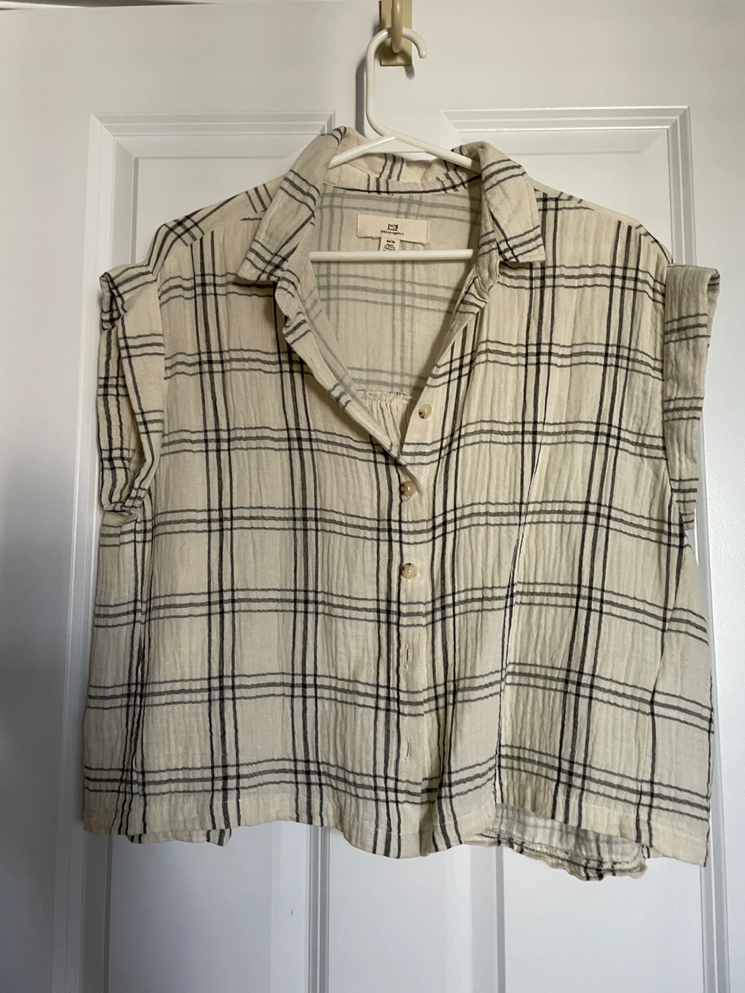 Babydoll style button up crop top