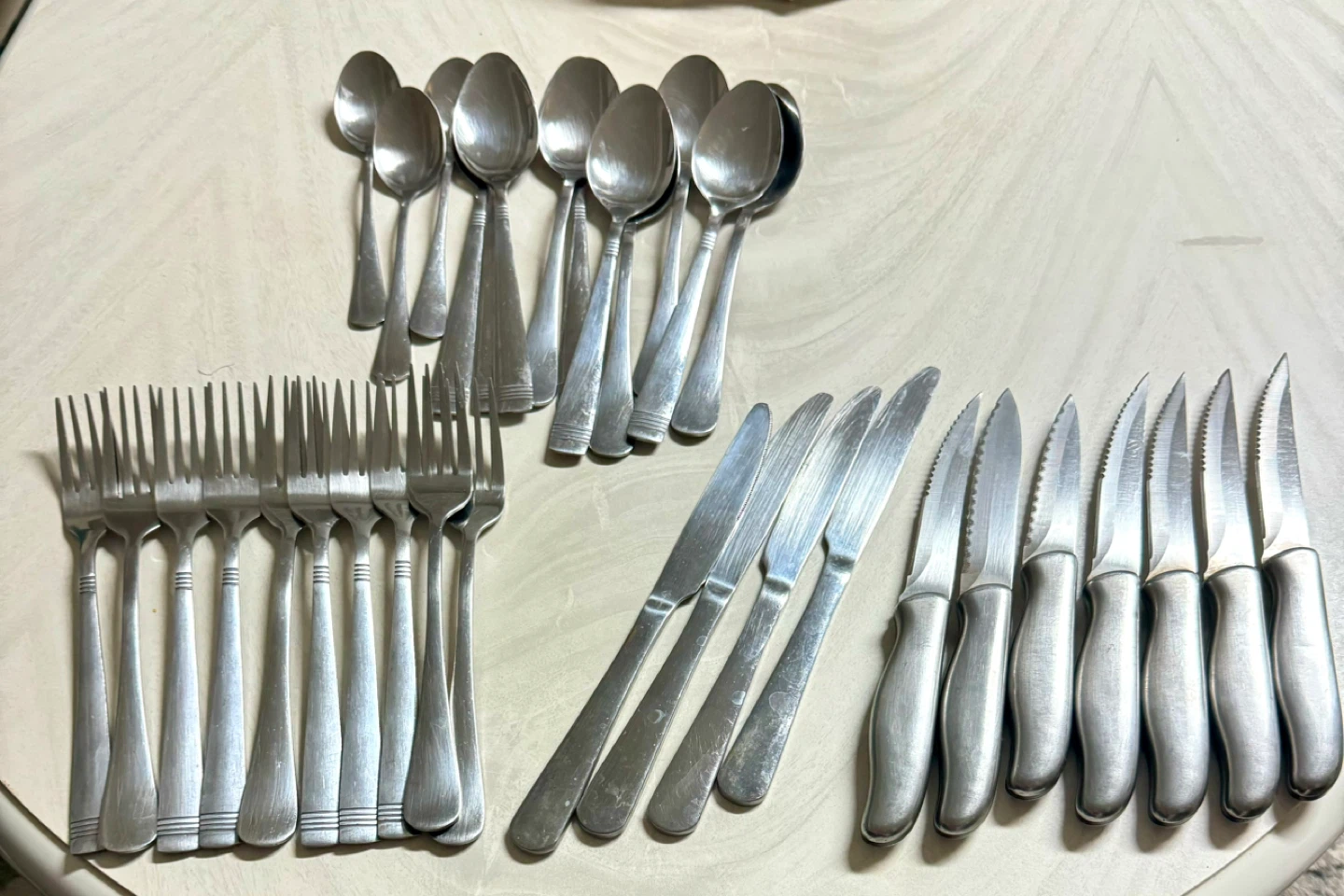 Assorted Stainless Steel Utensils - Forks, Knives, Spoons
