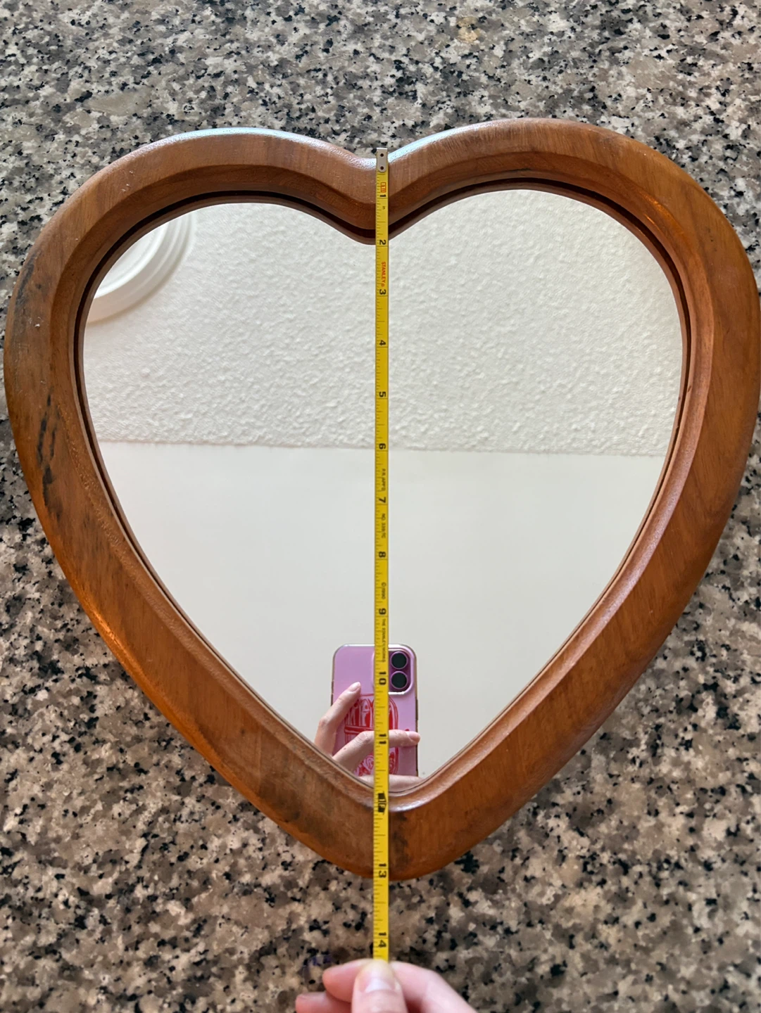 Vintage Heart Shaped Mirror Mahogany Wood - photo 2