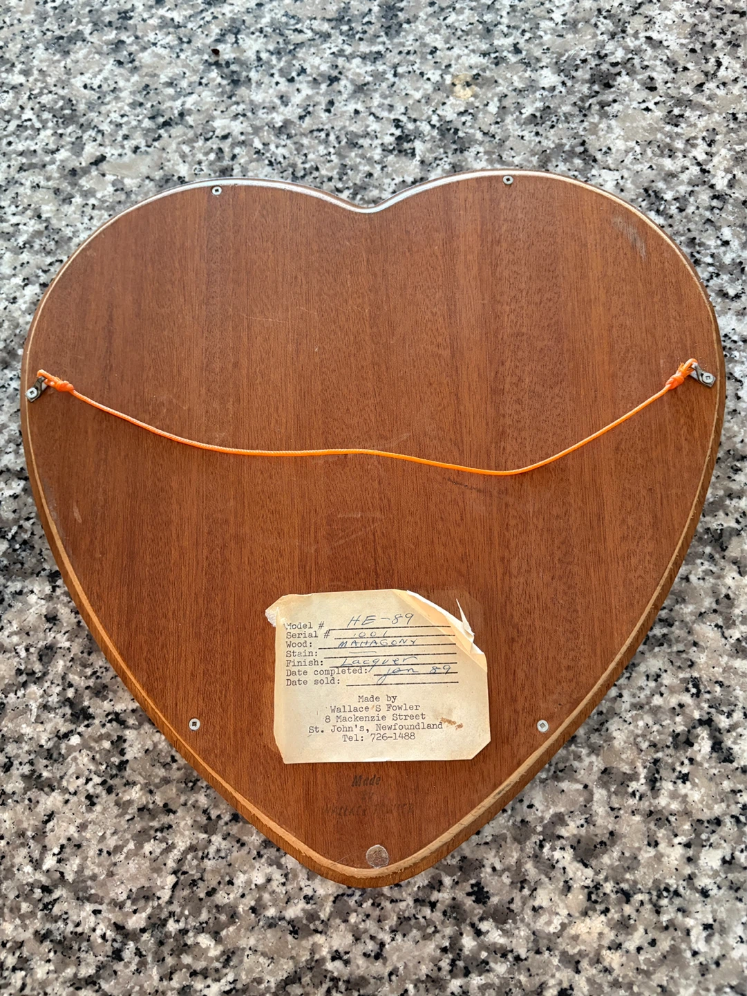 Vintage Heart Shaped Mirror Mahogany Wood - photo 4