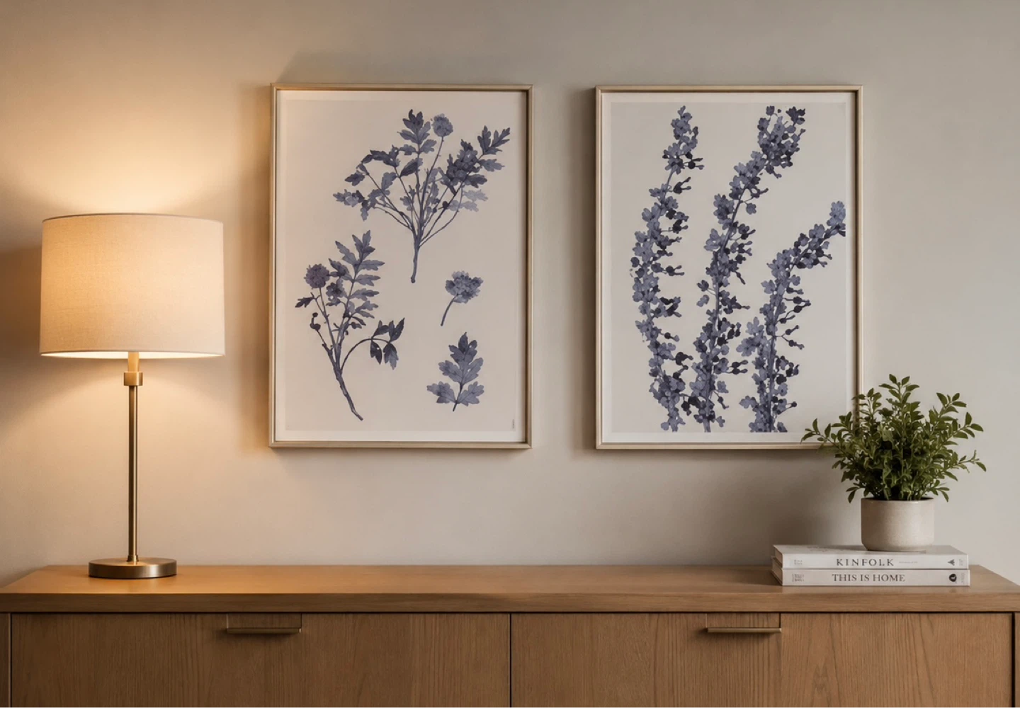 Set of 2 Framed Botanical Wall Art Prints