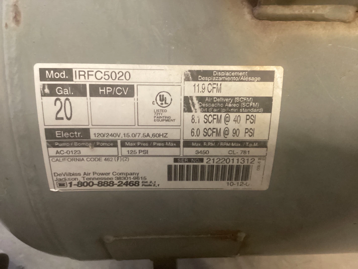 Charge-Air Pro 5.0 20 Gallon Air Compressor - photo 2
