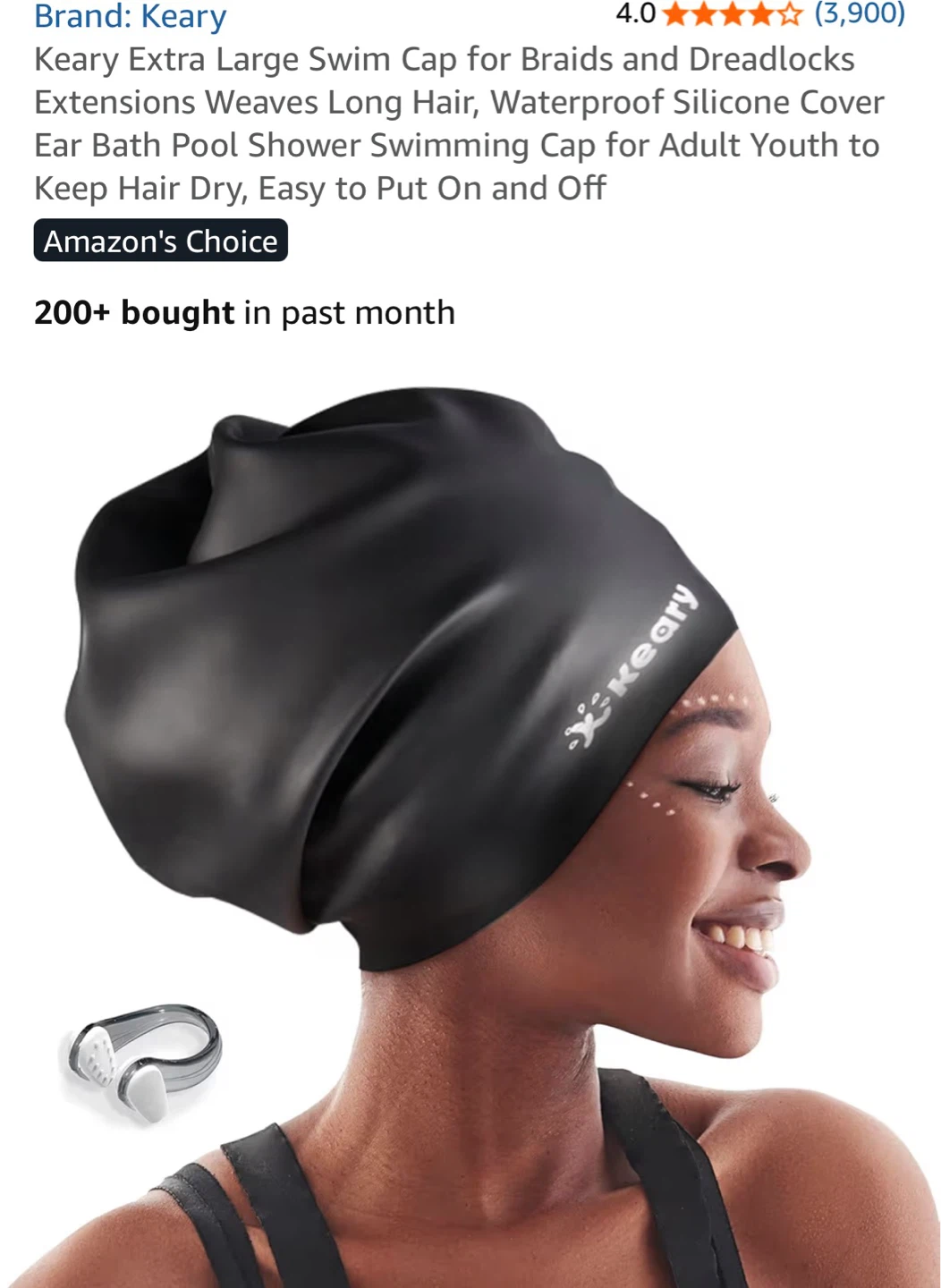 Keary Extra Large Swim Cap for Braids & Long Hair