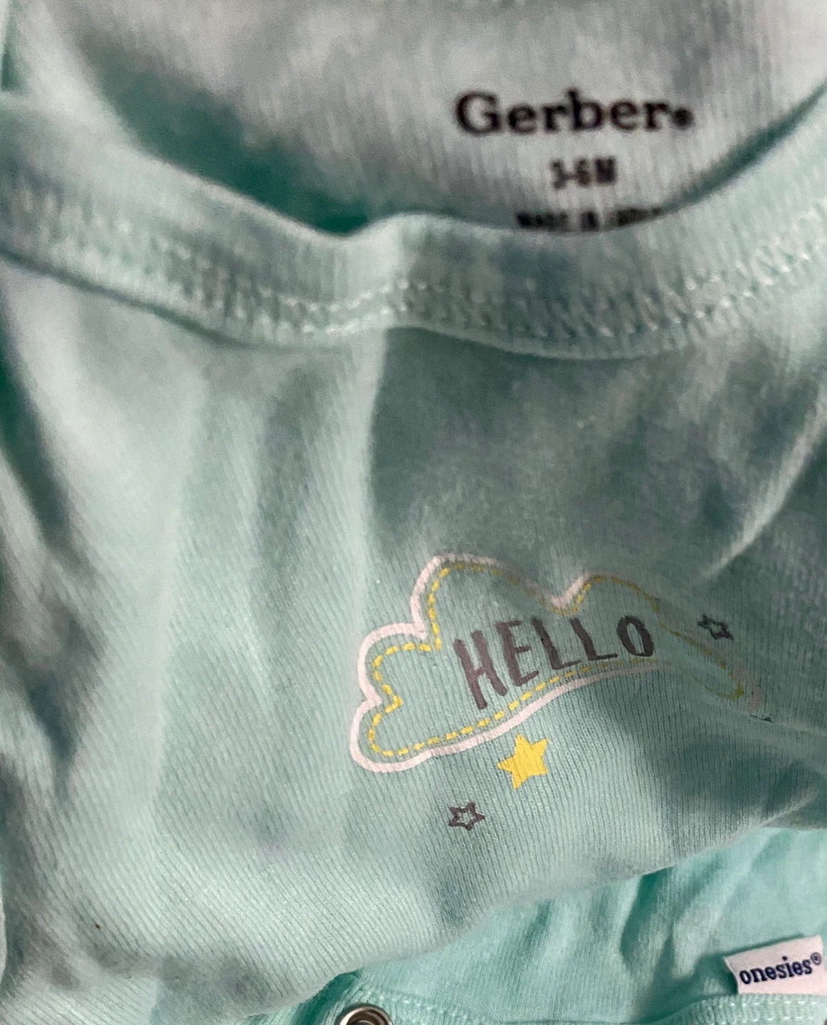 Gerber Baby Onesie "Hello" Cloud 3-6M - photo 2