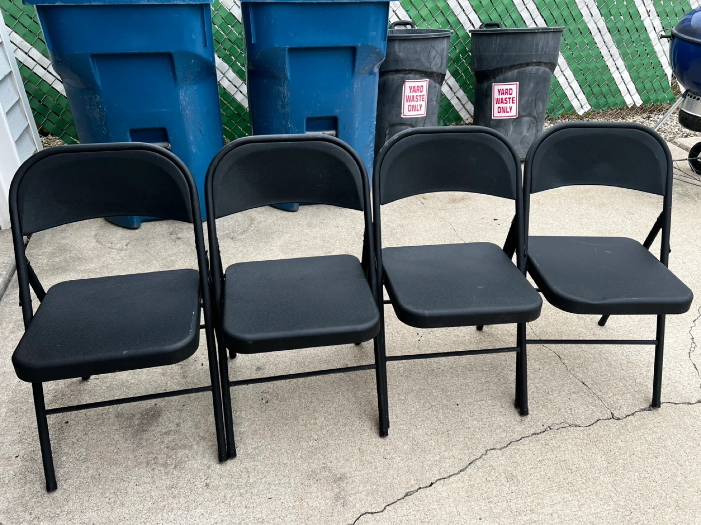 Set of 4 Cosco Black Folding Chairs