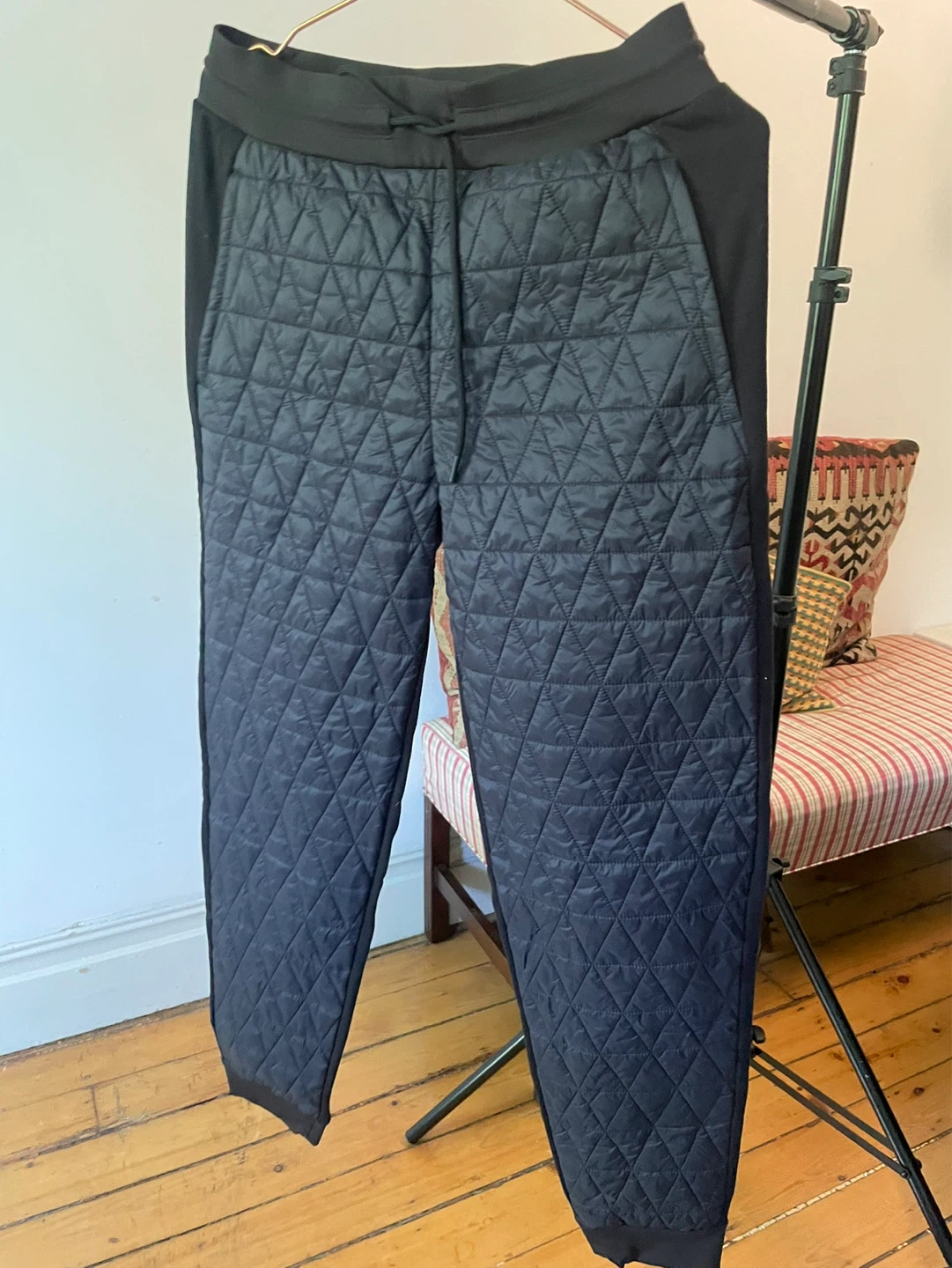 Black Quilted Joggers