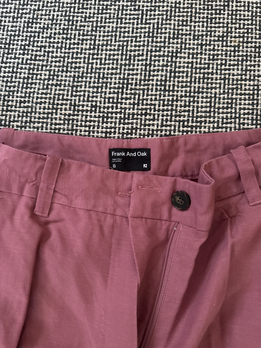 Frank And Oak Pink Linen Blend Pants Size 8 - photo 2