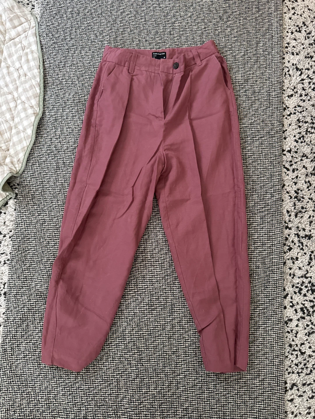 Frank And Oak Pink Linen Blend Pants Size 8
