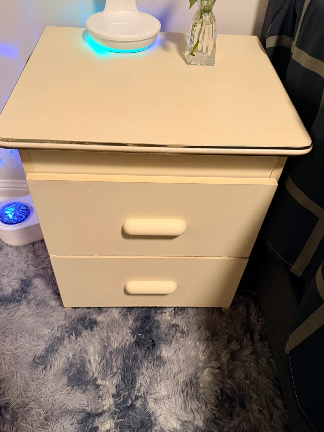 Cream Coloured Two-Drawer Nightstand - photo 2