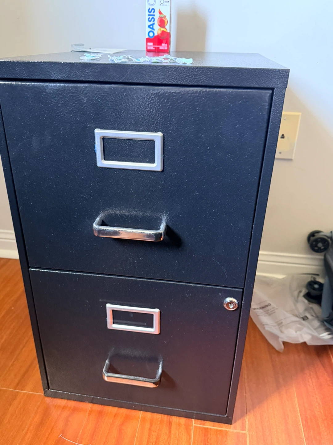 Black 2-Drawer Metal Filing Cabinet
