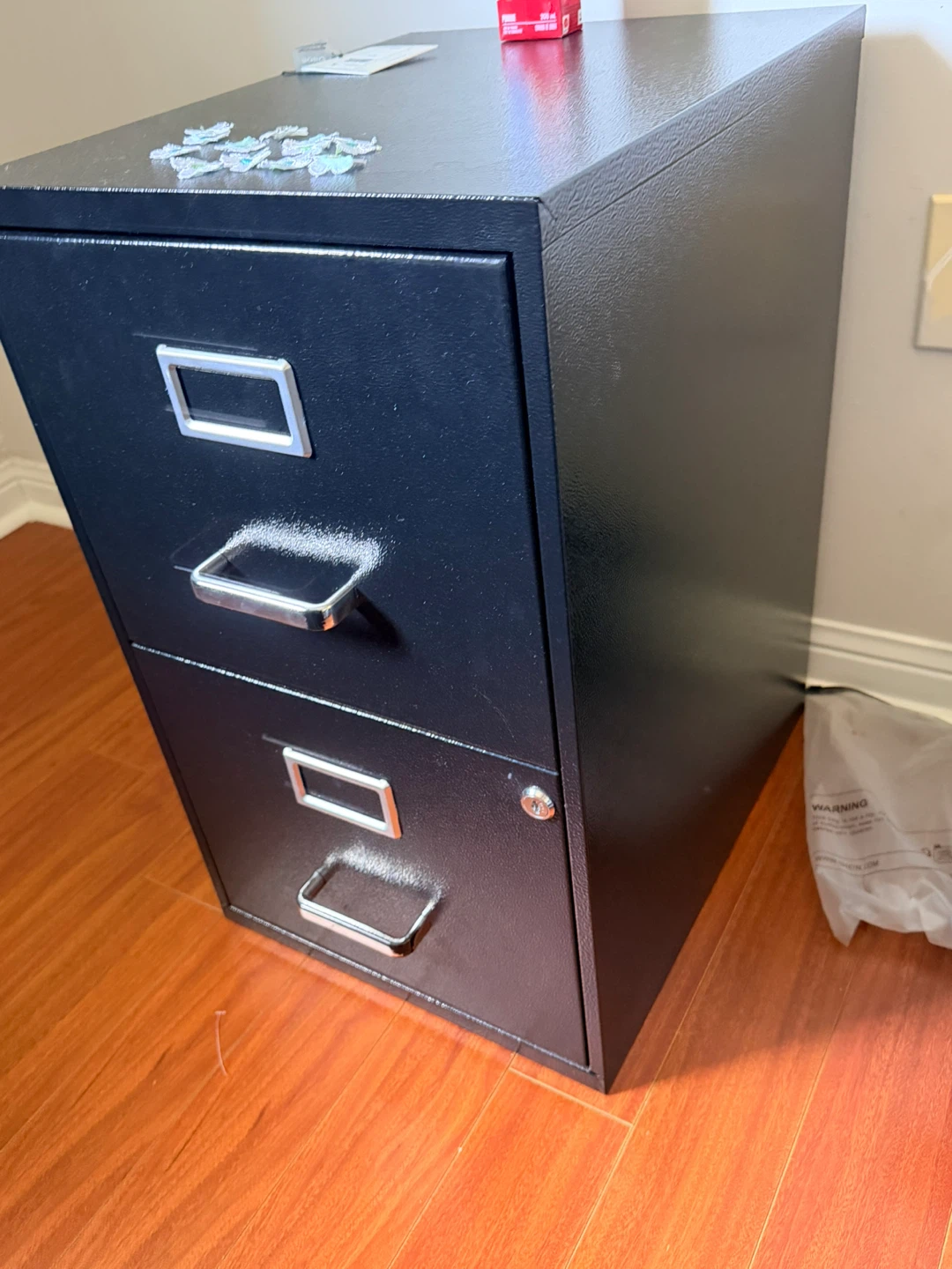 Black 2-Drawer Metal Filing Cabinet - photo 3