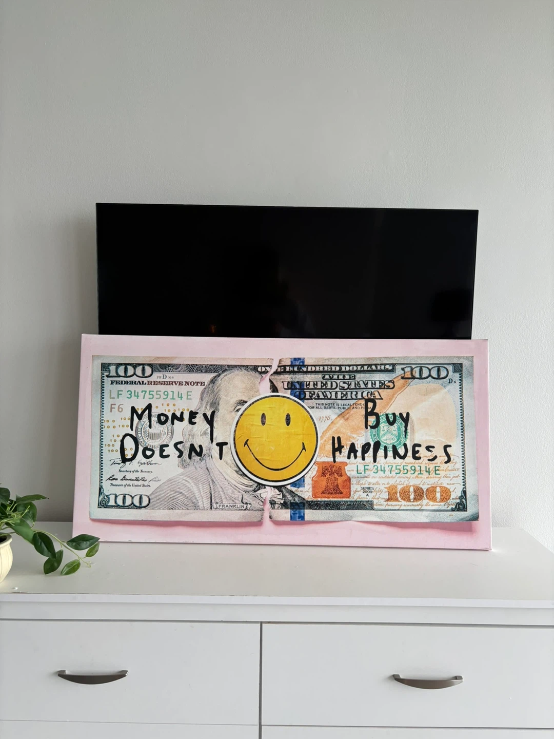 IKONICK Original "Money Doesn't Buy Happiness" Canvas Art - photo 3