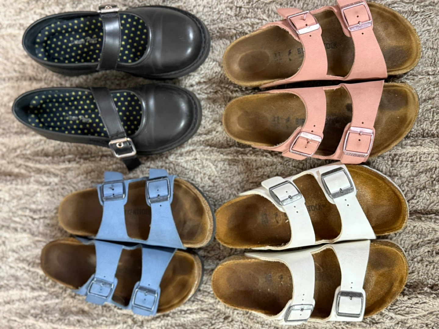 Birkenstock Kids Sandals - Pink Size 31 & White Size 32