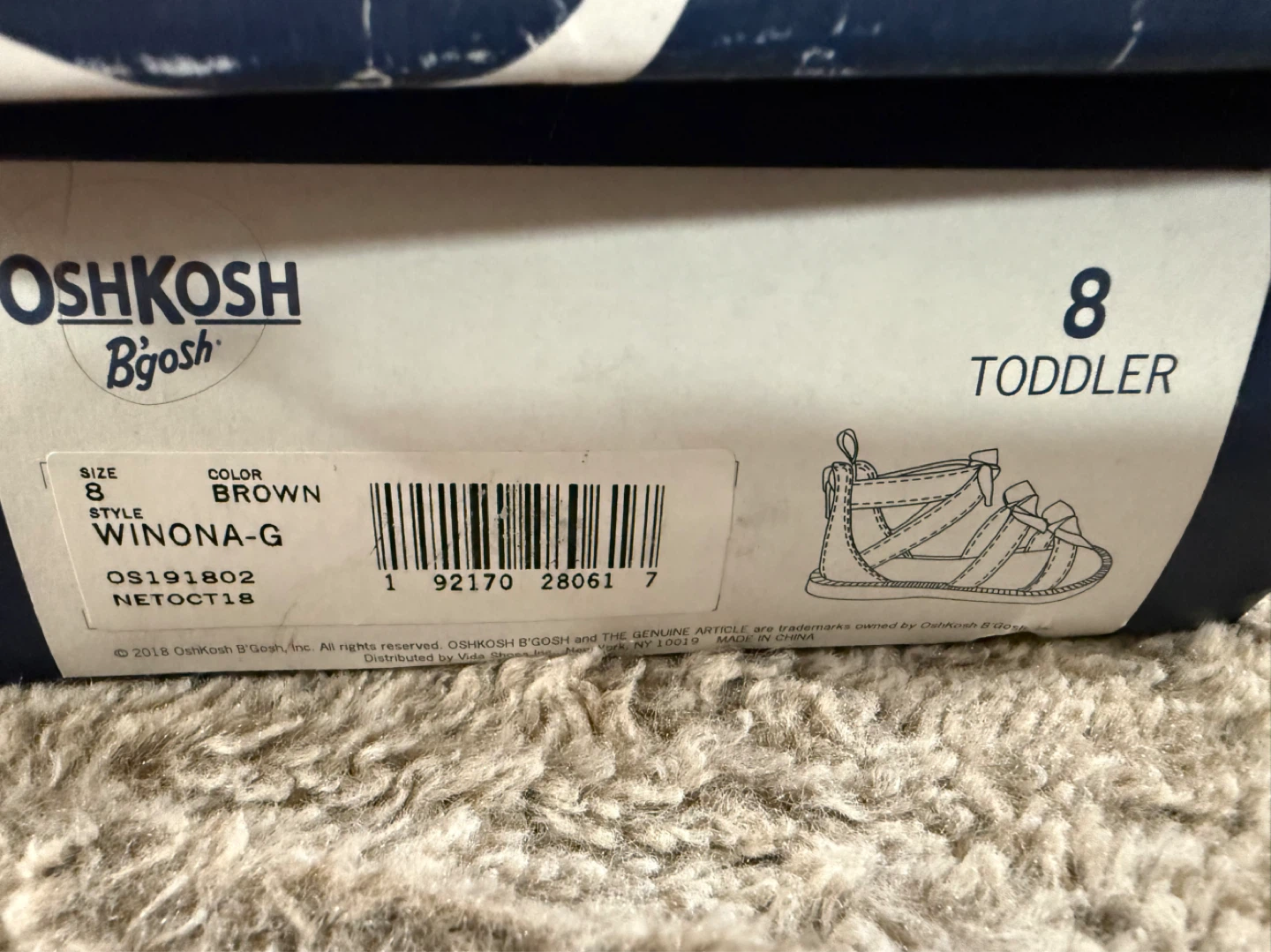OshKosh B'gosh Toddler Sandals Size 8 Brown - photo 2
