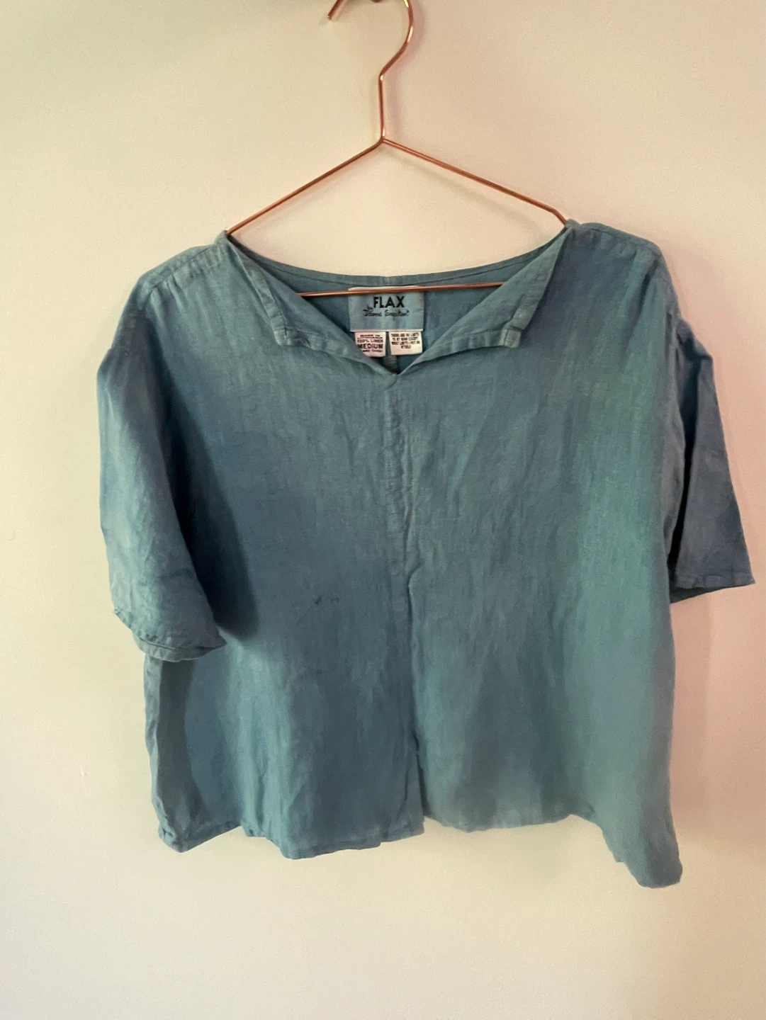 FLAX Linen Oversized V-Neck Shirt - photo 3