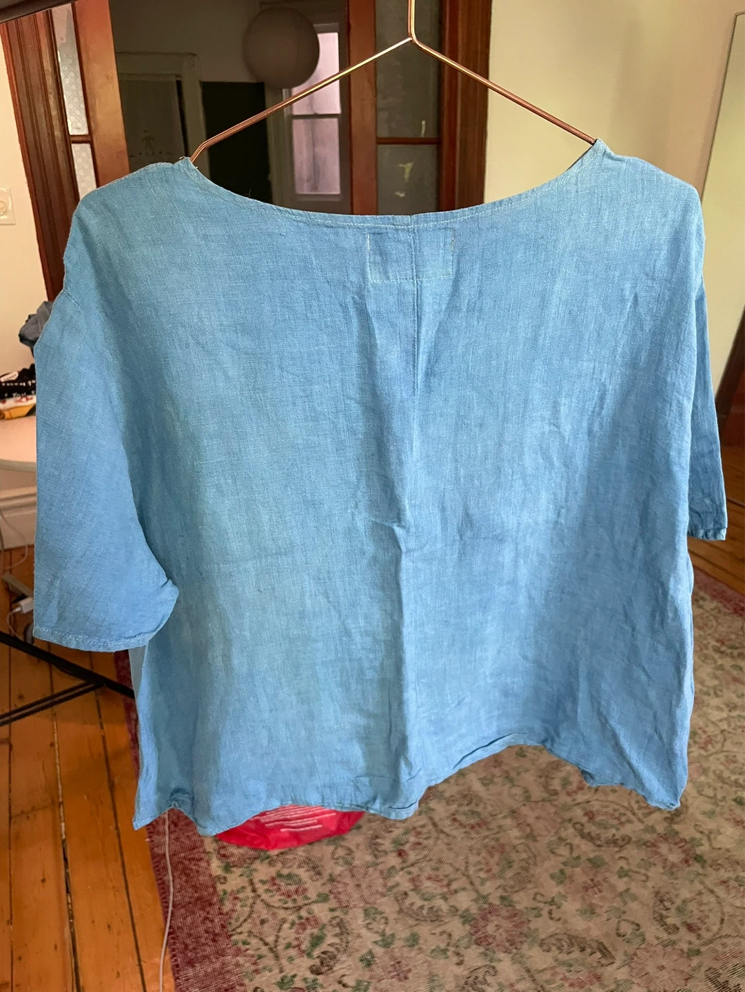 FLAX Linen Oversized V-Neck Shirt - photo 2