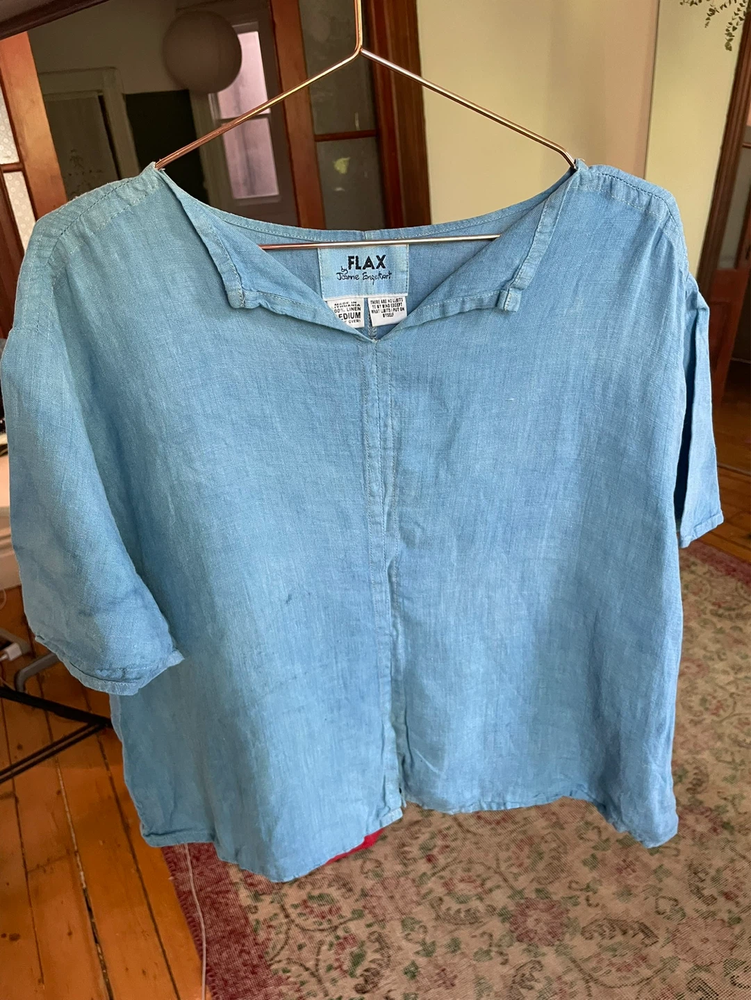 FLAX Linen Oversized V-Neck Shirt