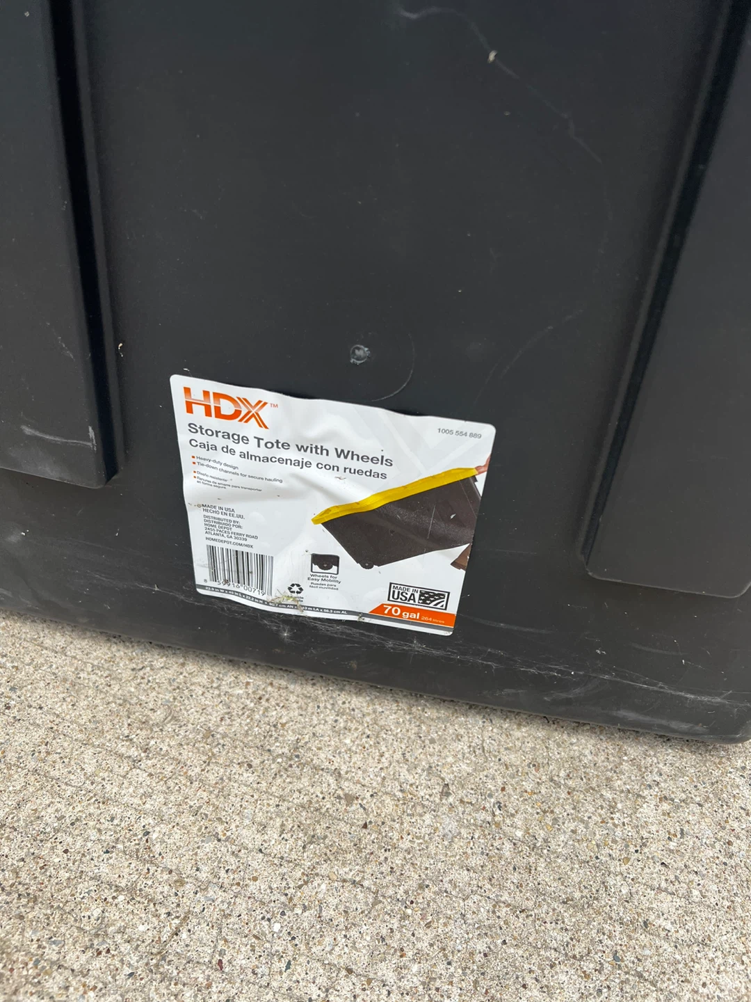 HDX 70 Gal. Tough Storage Tote with Wheels - photo 2