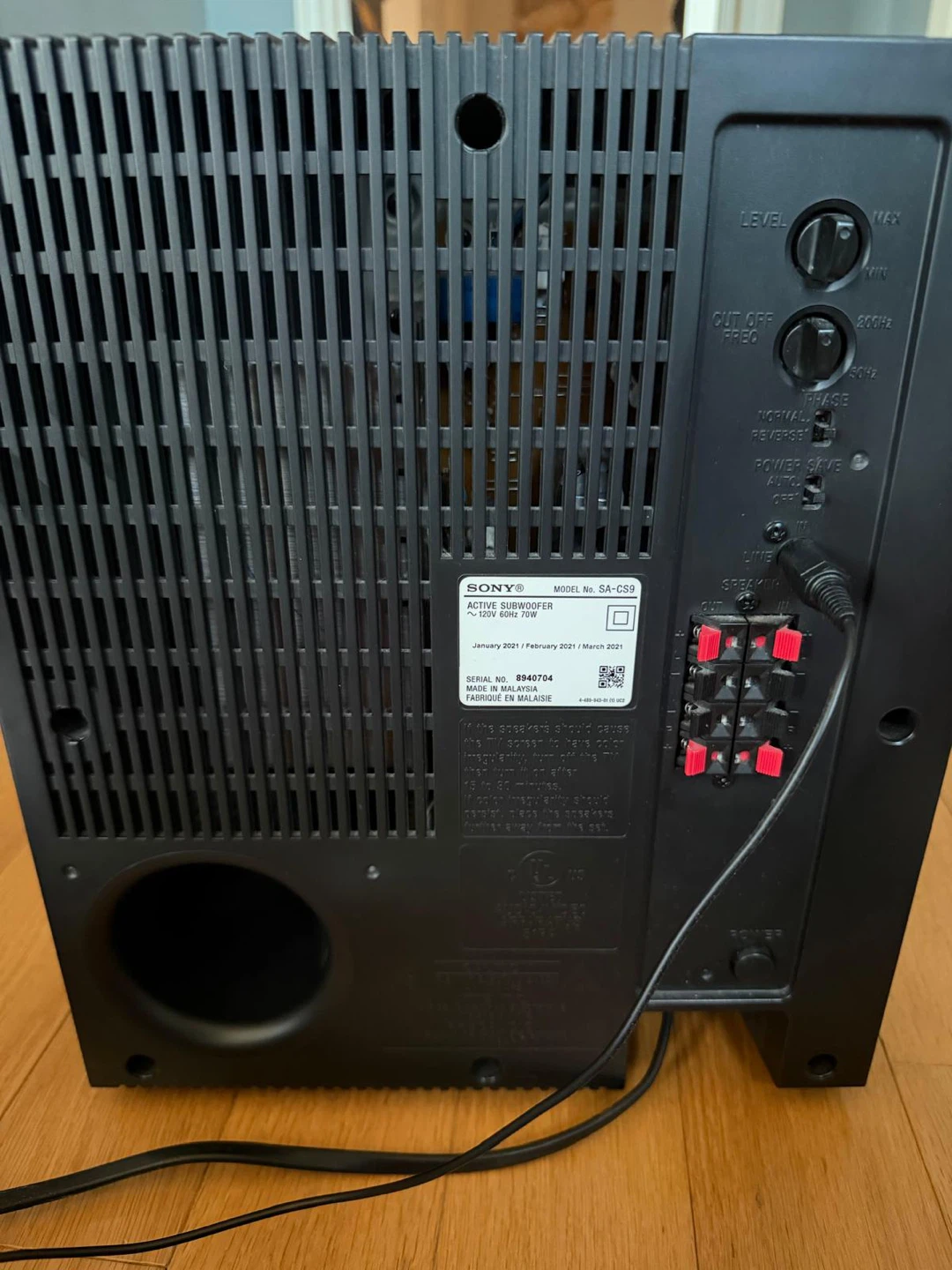 Sony SA-CS9 Active Subwoofer - photo 3