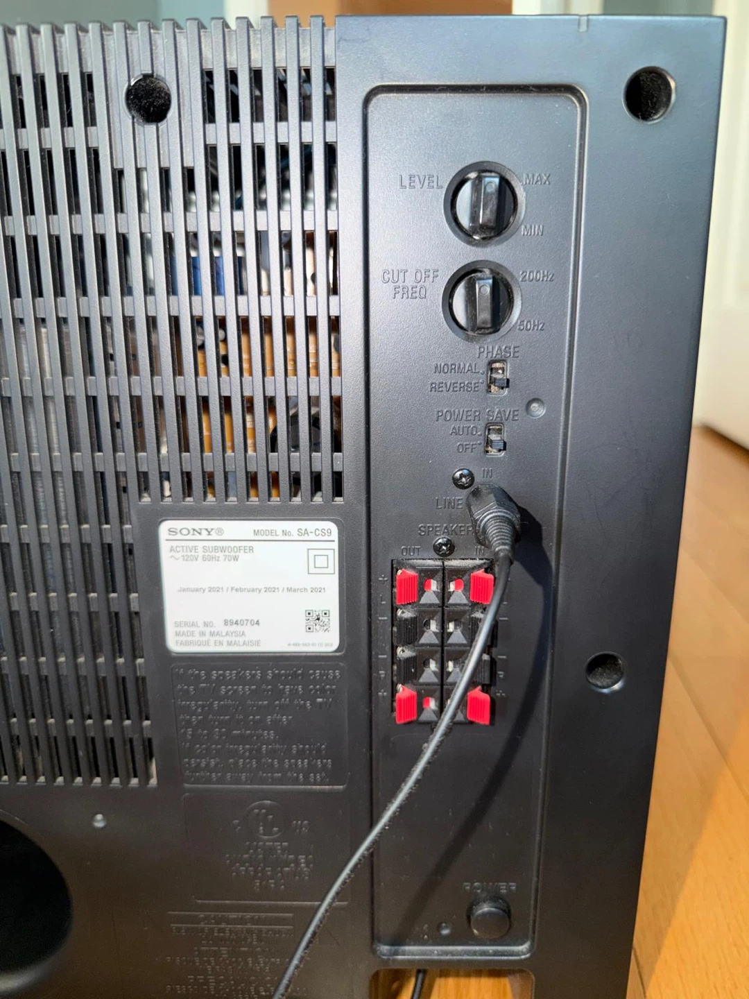 Sony SA-CS9 Active Subwoofer - photo 2