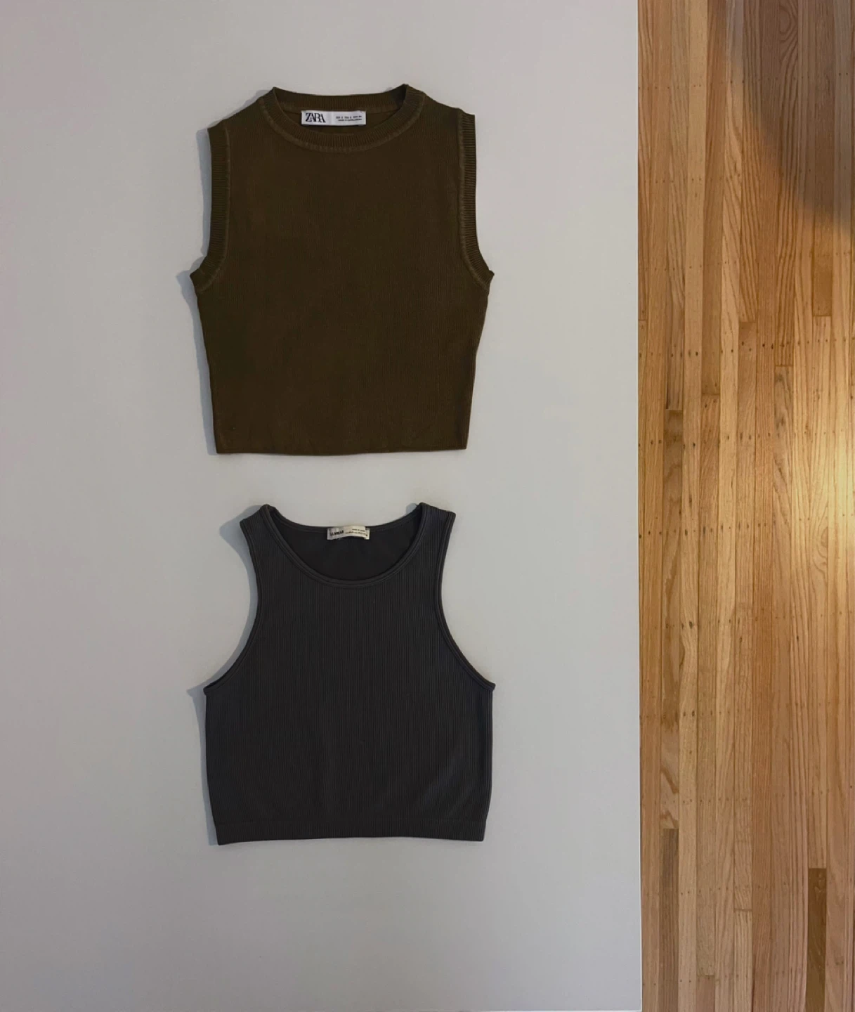 Bundle of 2 Zara & Pull&Bear Ribbed Tank Tops - Size S