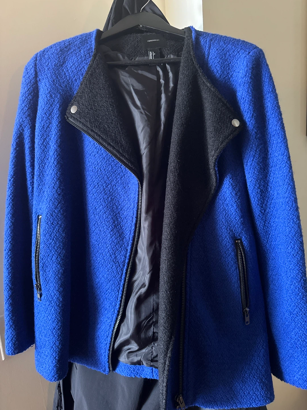 Forever 21 Blue Textured Jacket - Size L