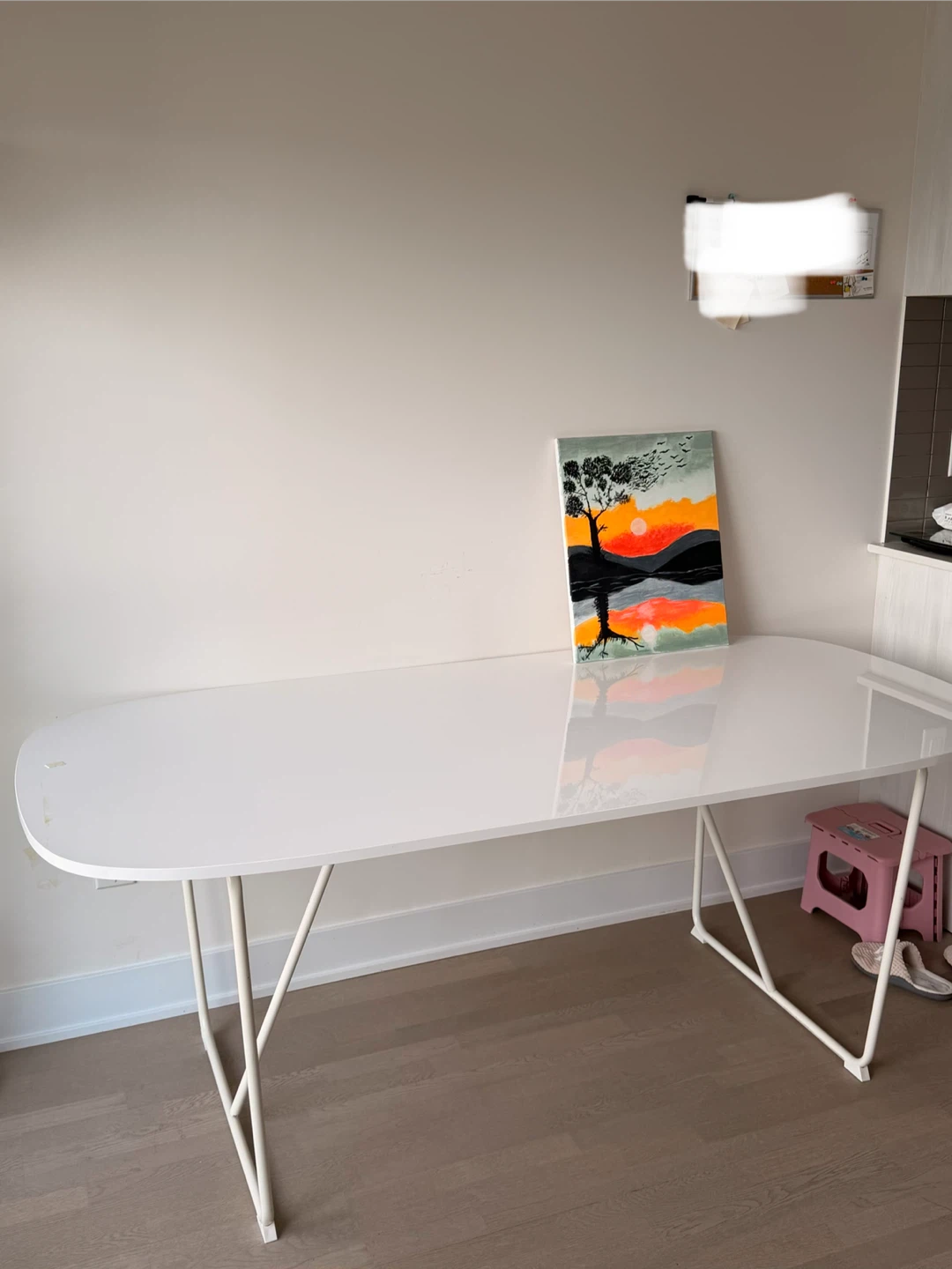 White Oval Dining Table/Office desk - photo 2
