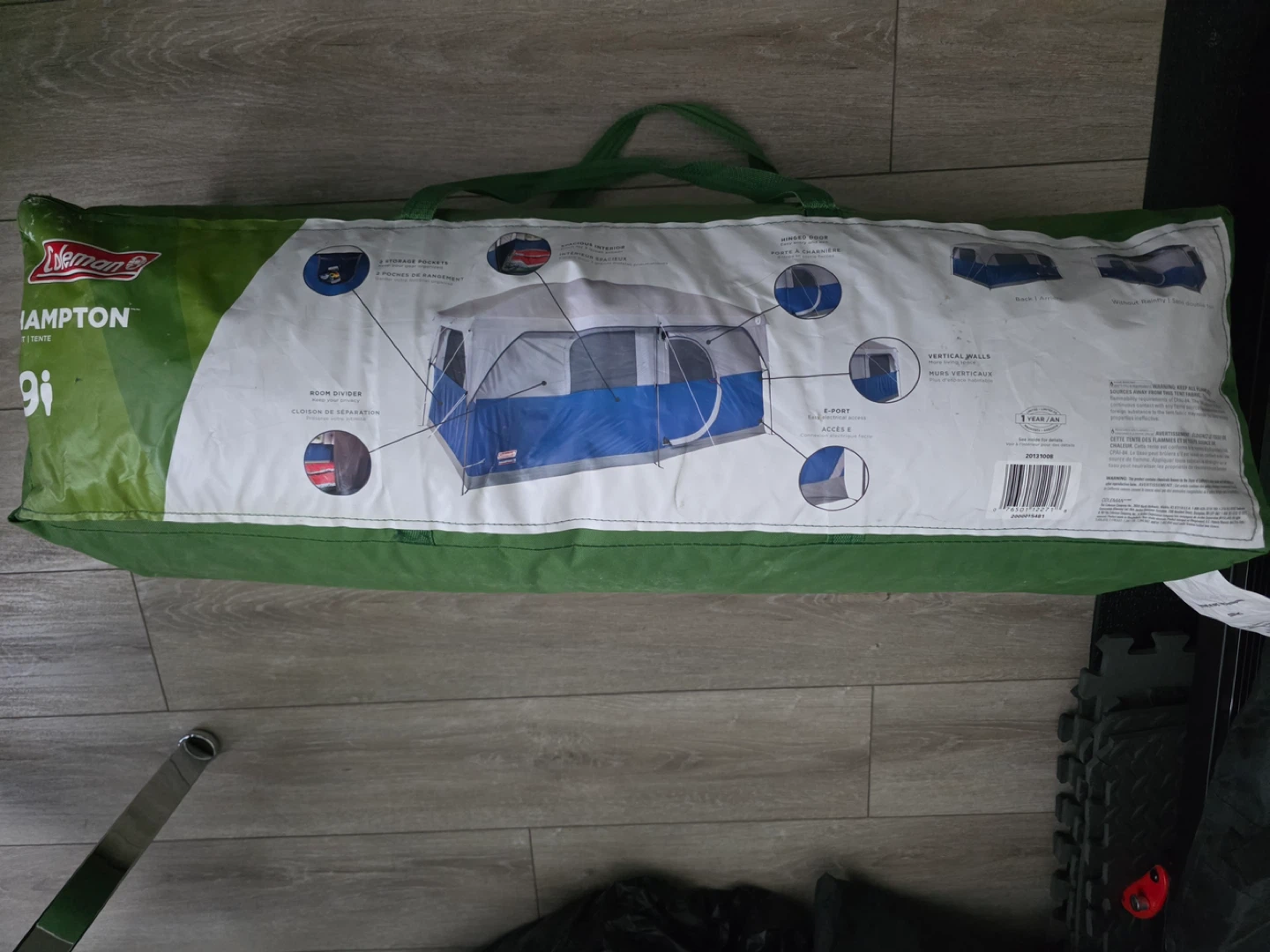 9-Person Tent. Sleeping bags.Airbed