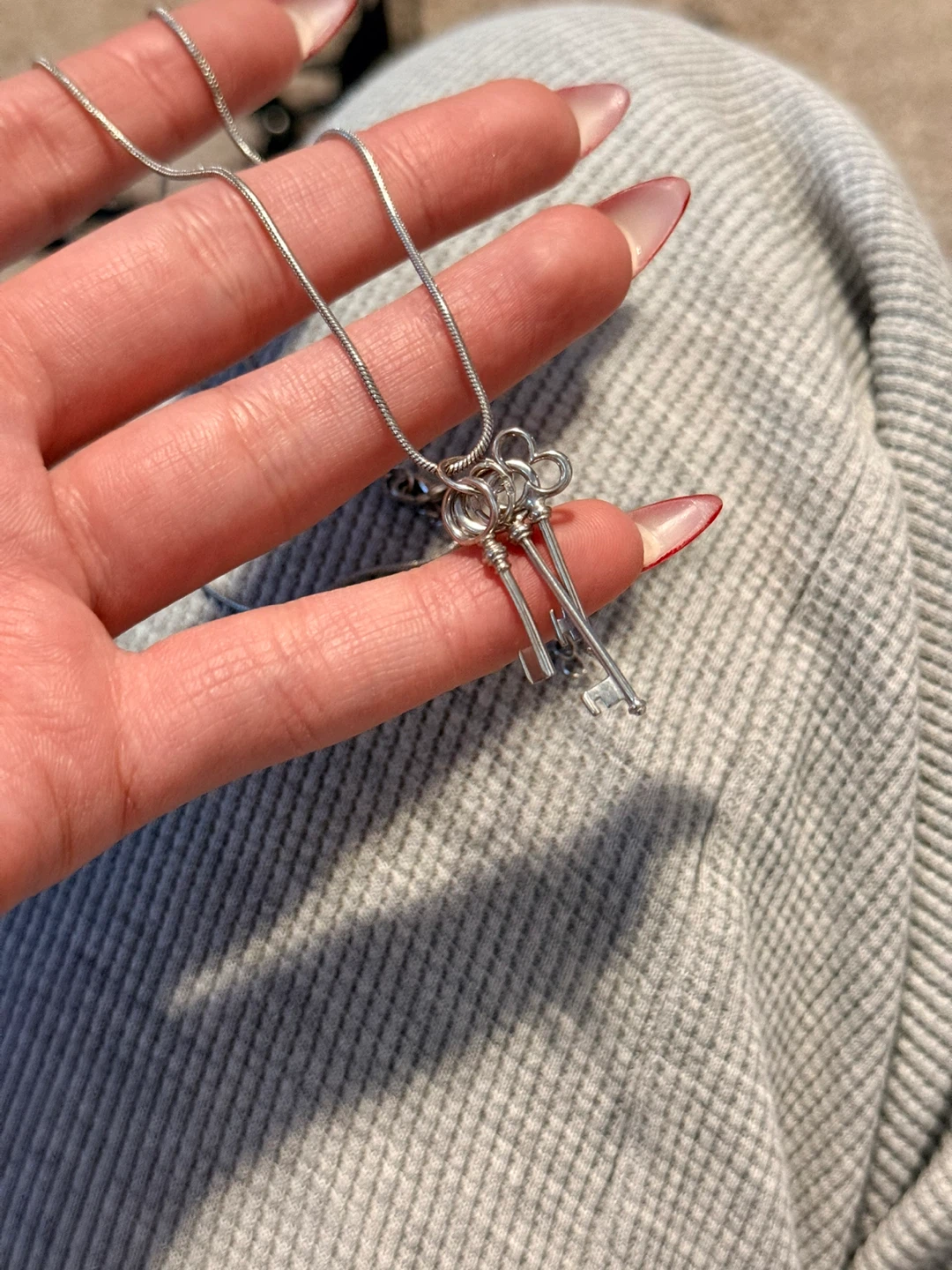 Silver Necklace with Key Charms - photo 3