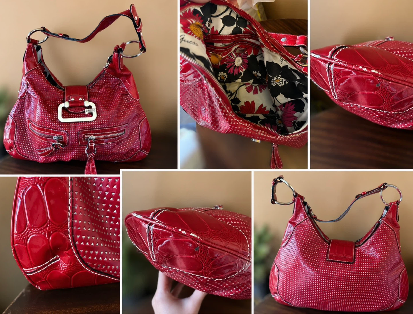 Y2K Red Guess Hobo Bag - photo 2