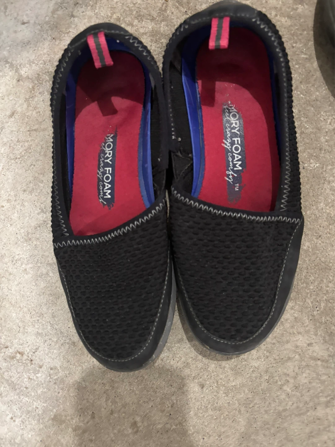 Black Memory Foam Flats - Size 5M - photo 2