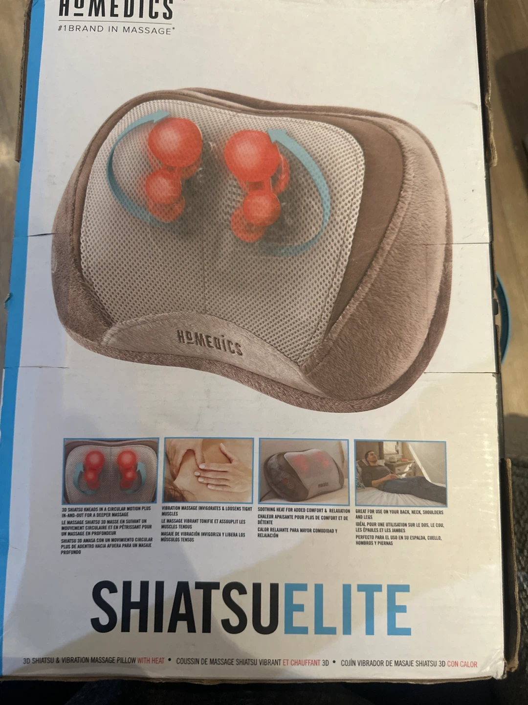 HoMedics Shiatsu Elite 3D Vibration Massage Pillow with Heat - photo 2