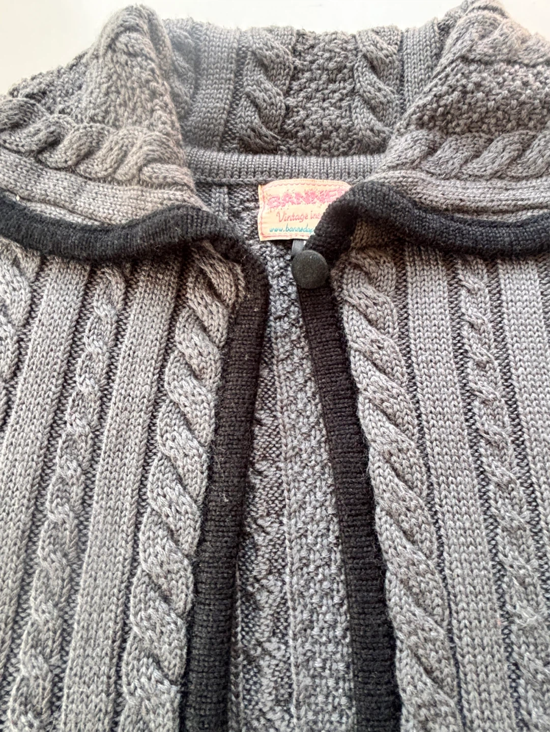 Banned Apparel Grey Cable Knit Cardigan Sweater - photo 4