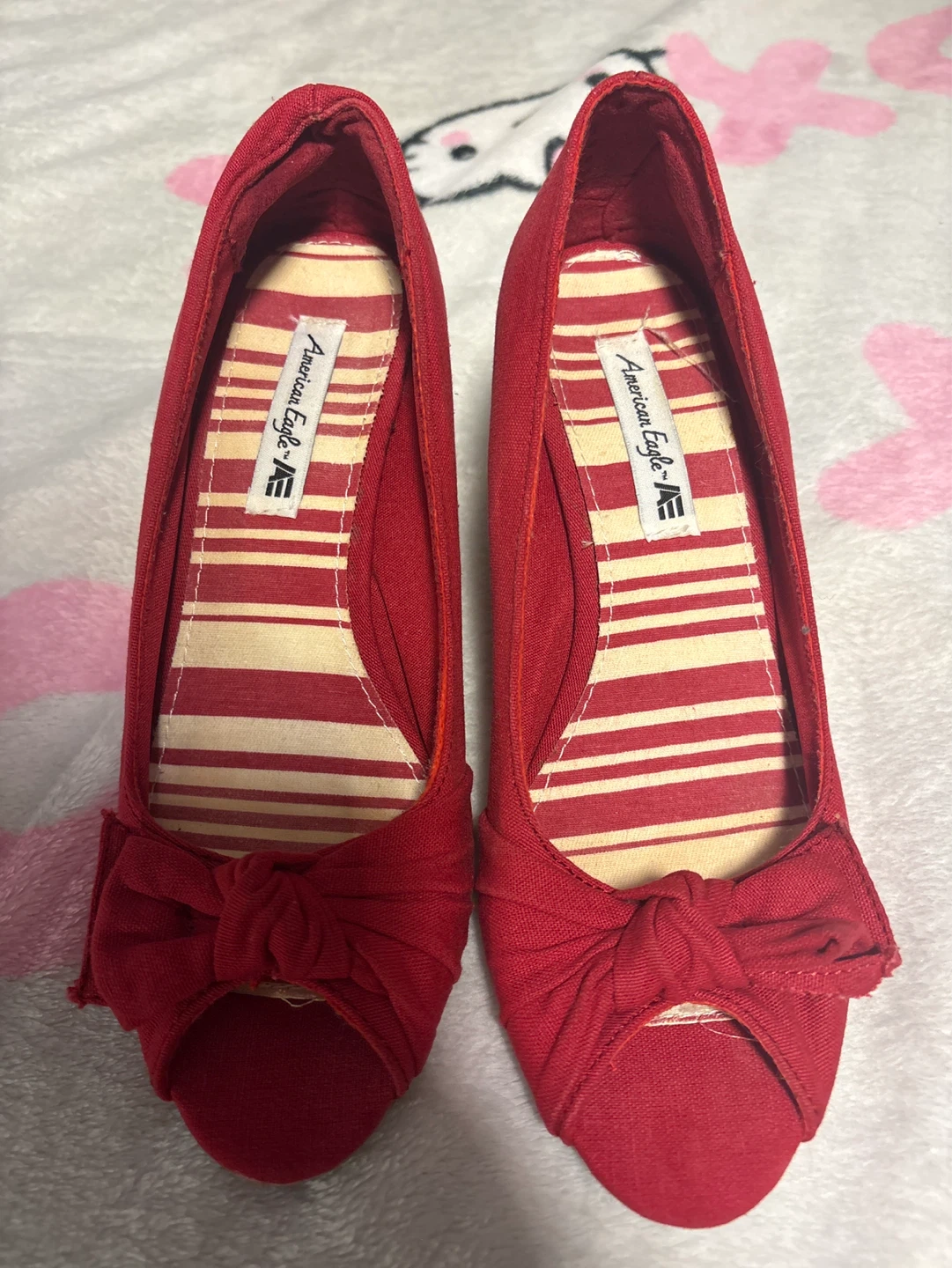 Vintage American Eagle Wedge Heels Red Women's Shoes