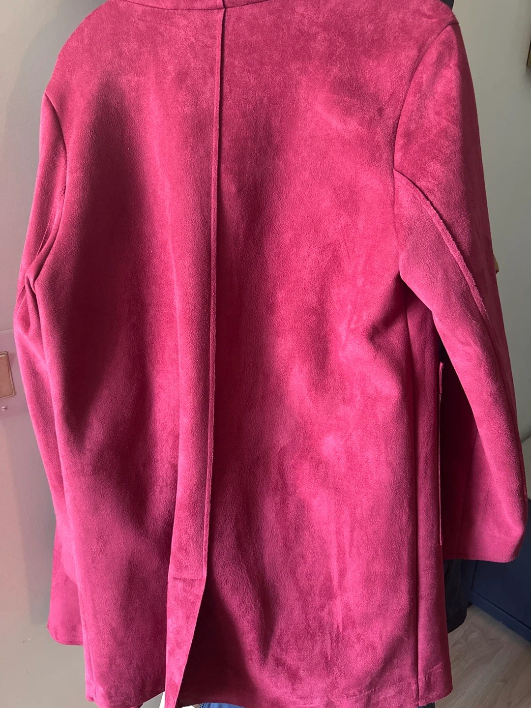 JUSTFAB Suede-Like Blazer Jacket - Magenta - photo 2